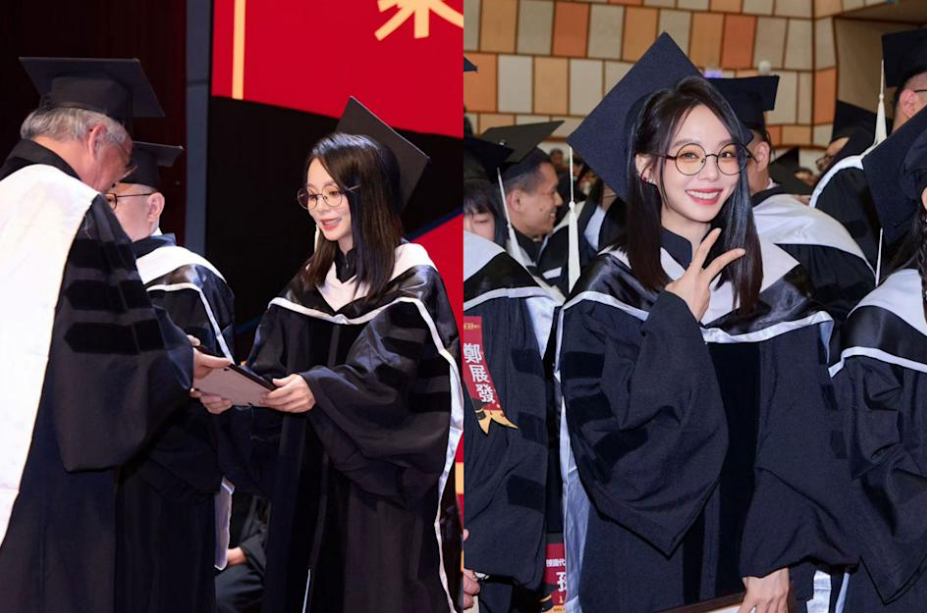 孫淑媚參加畢業典禮，卻因碩士帽戴法引發風波。（圖／翻攝孫淑媚臉書）